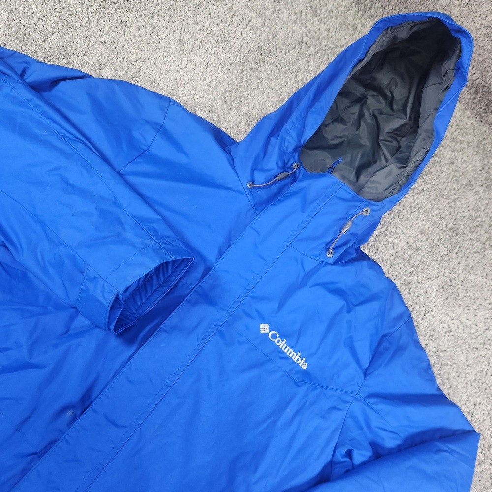 Columbia Jacket Mens‎ Small Snow Glide Interchange 3 in 1 Blue Hooded Rain Coat